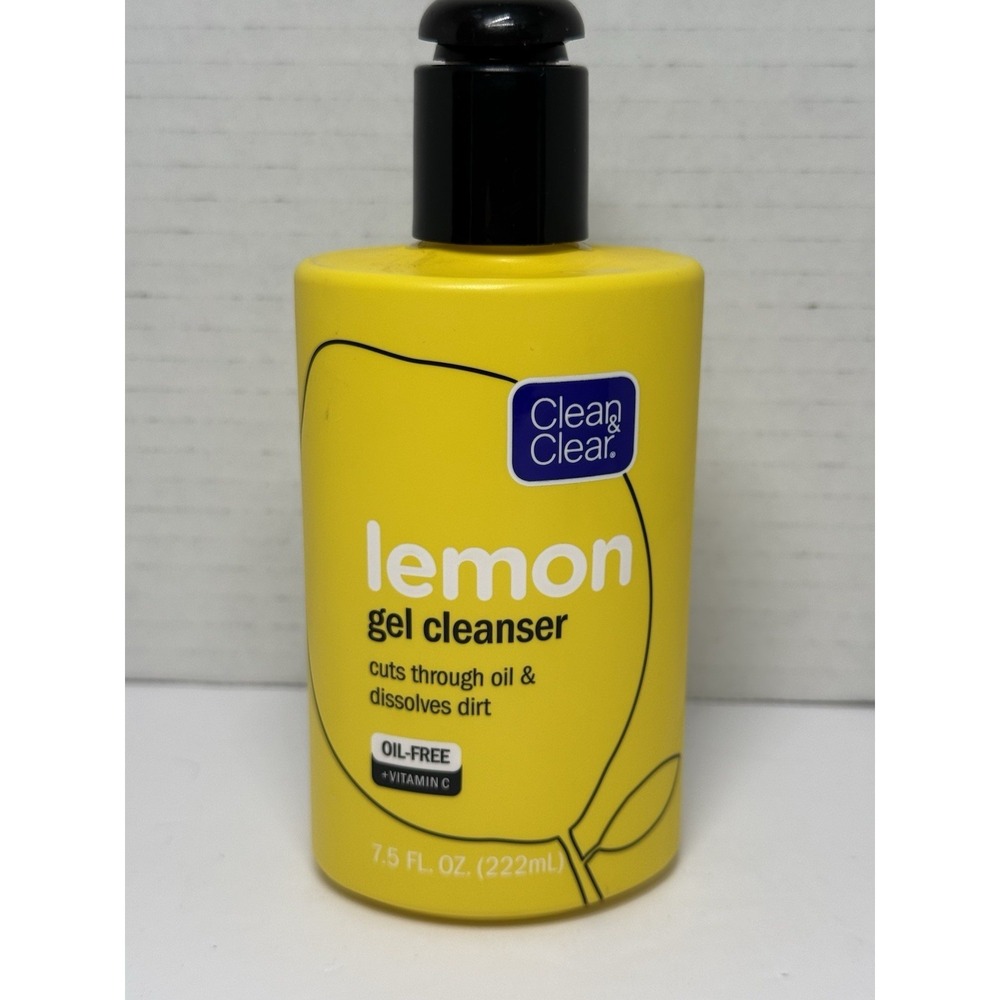 New Clean and Clear Lemon Gel Cleanser Oil Free Vitamin C Pump Bottle 7.5 oz